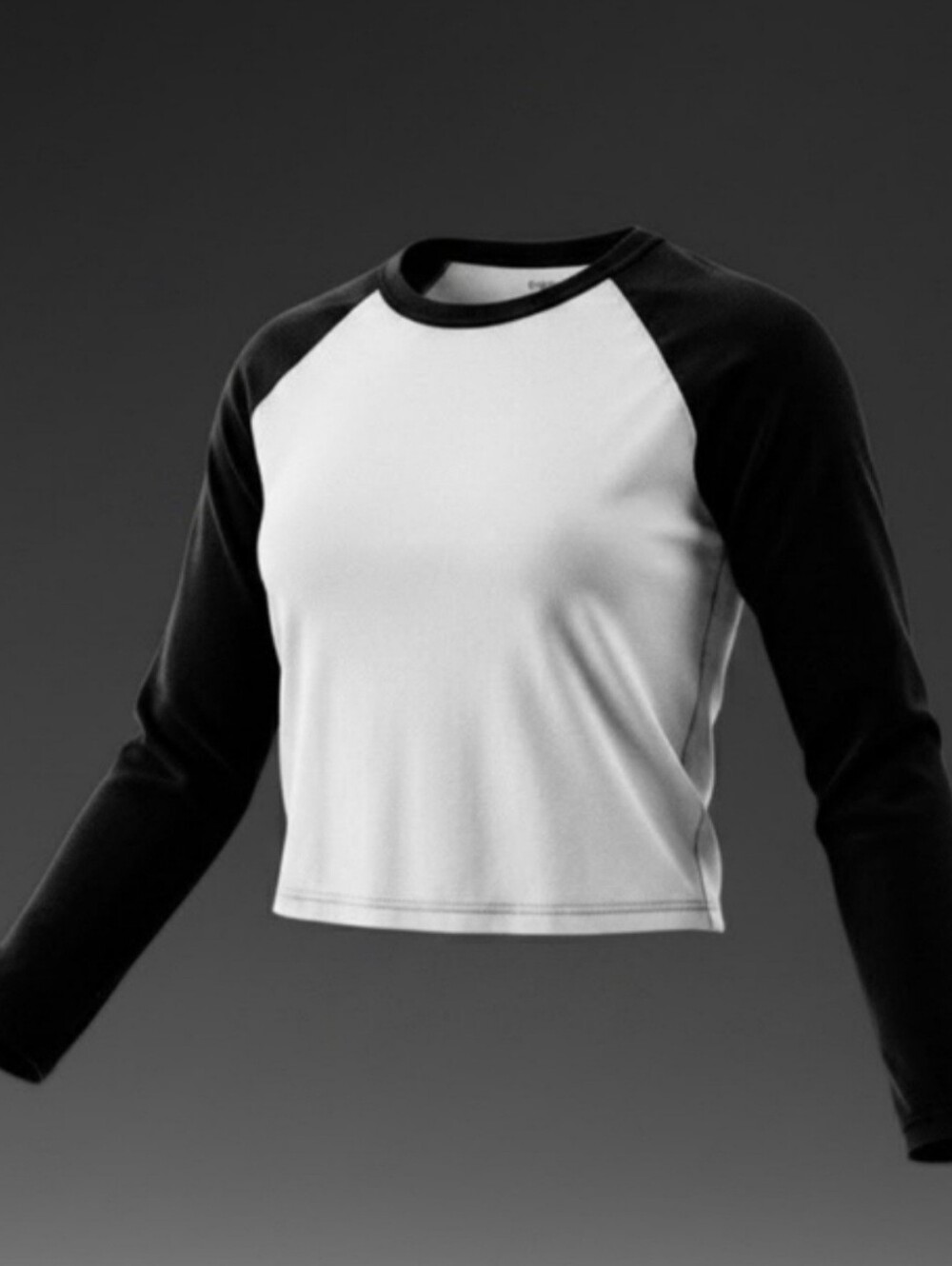 VICTORIA'S SECRET PINK Black & White Long Sleeve Raglan Top